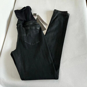 Sold Design Lab A pea in The Pod Maternity Skinny Pants Size Medium Black Waxed